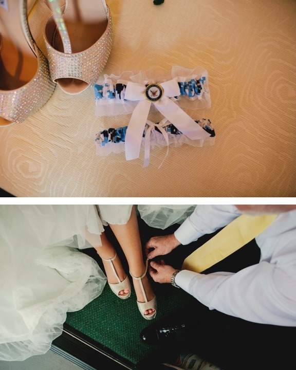 Navy Garter and Sparkle Shoes-Darcy Oliver Design