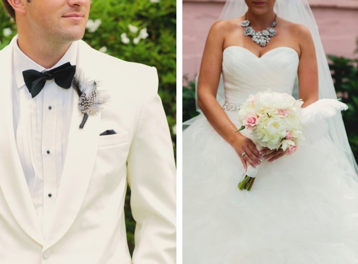 feather boutonierre, j crew neckalce-Darcy Oliver Design
