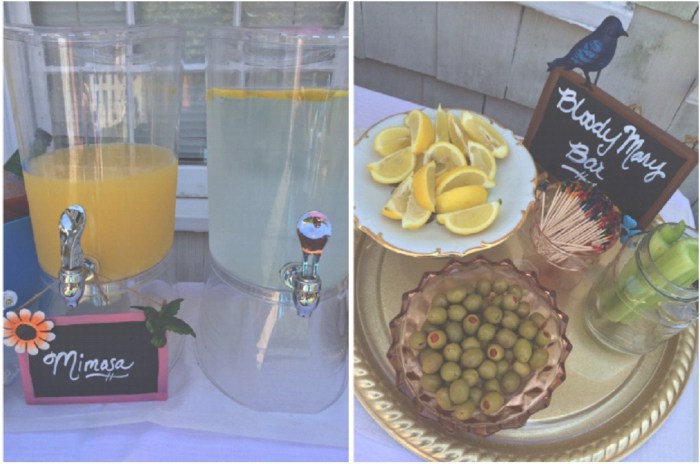 Bloody Mary Bar & Mimosas, Vintage Glass, Cake Plates-Darcy Oliver Design