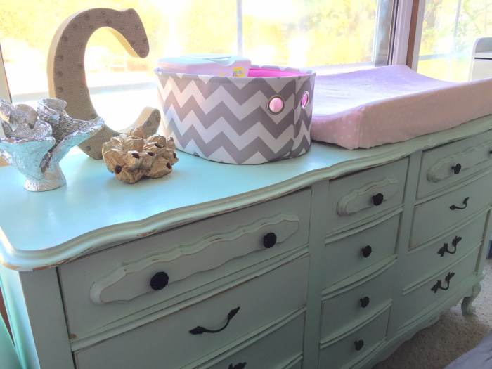 changing table, vintage dresser-Darcy Oliver Design